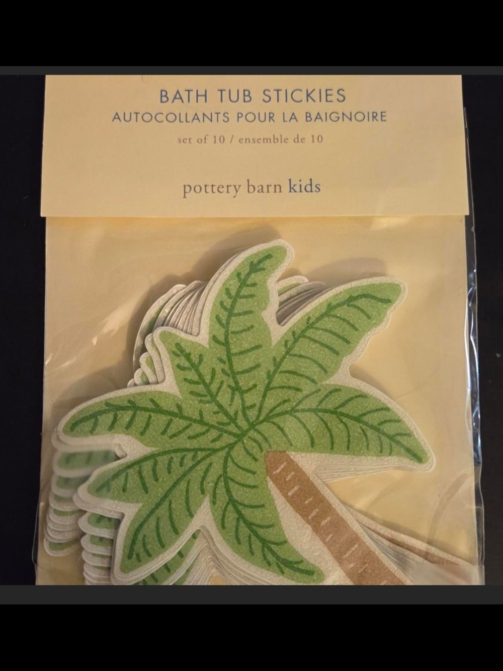 Pottery Barn Kids Palm Tree Bath Tub Stickies in Green and Tan